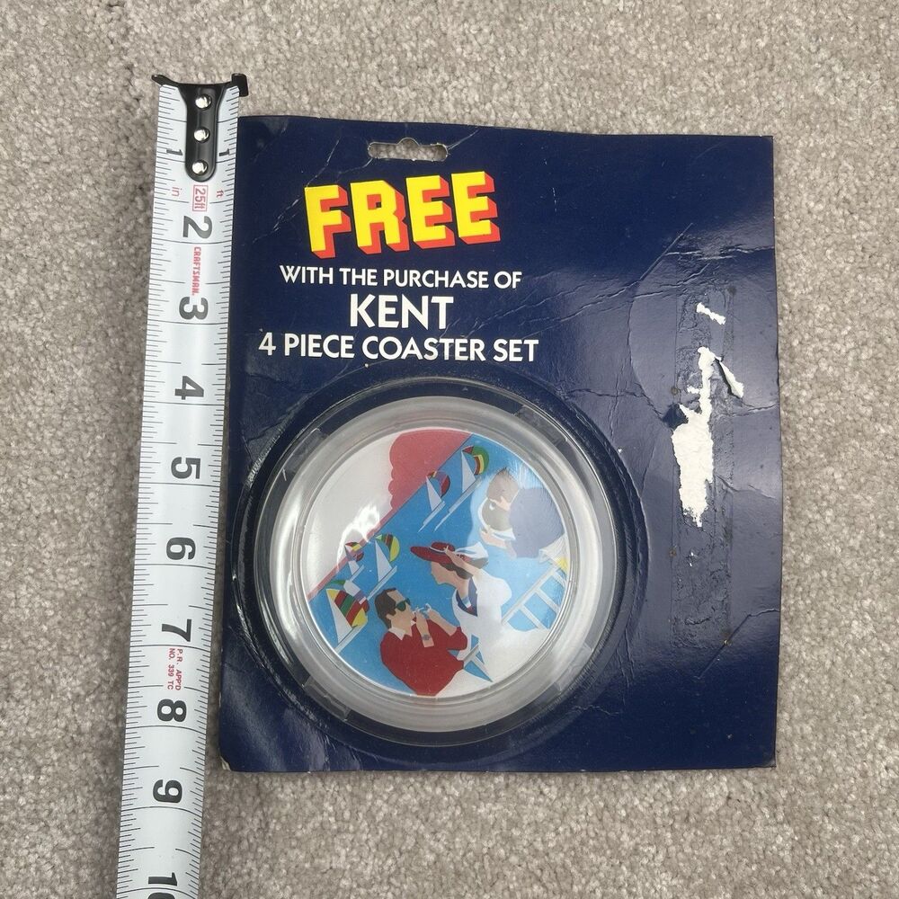 Vintage Kent‎ Cigarettes Four Coaster Set Free Promo in Original Packaging - Picture 3 of 3